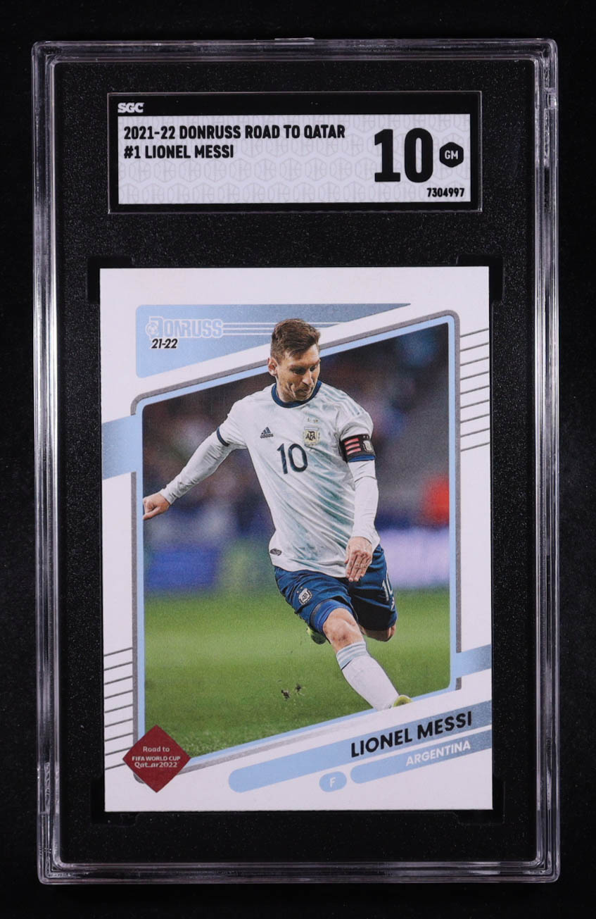 Lionel Messi 2021-22 Donruss #1 (SGC 10) at PristineAuction.com Lionel Messi 2021-22 Donruss #1 (SGC 10) at PristineAuction.com