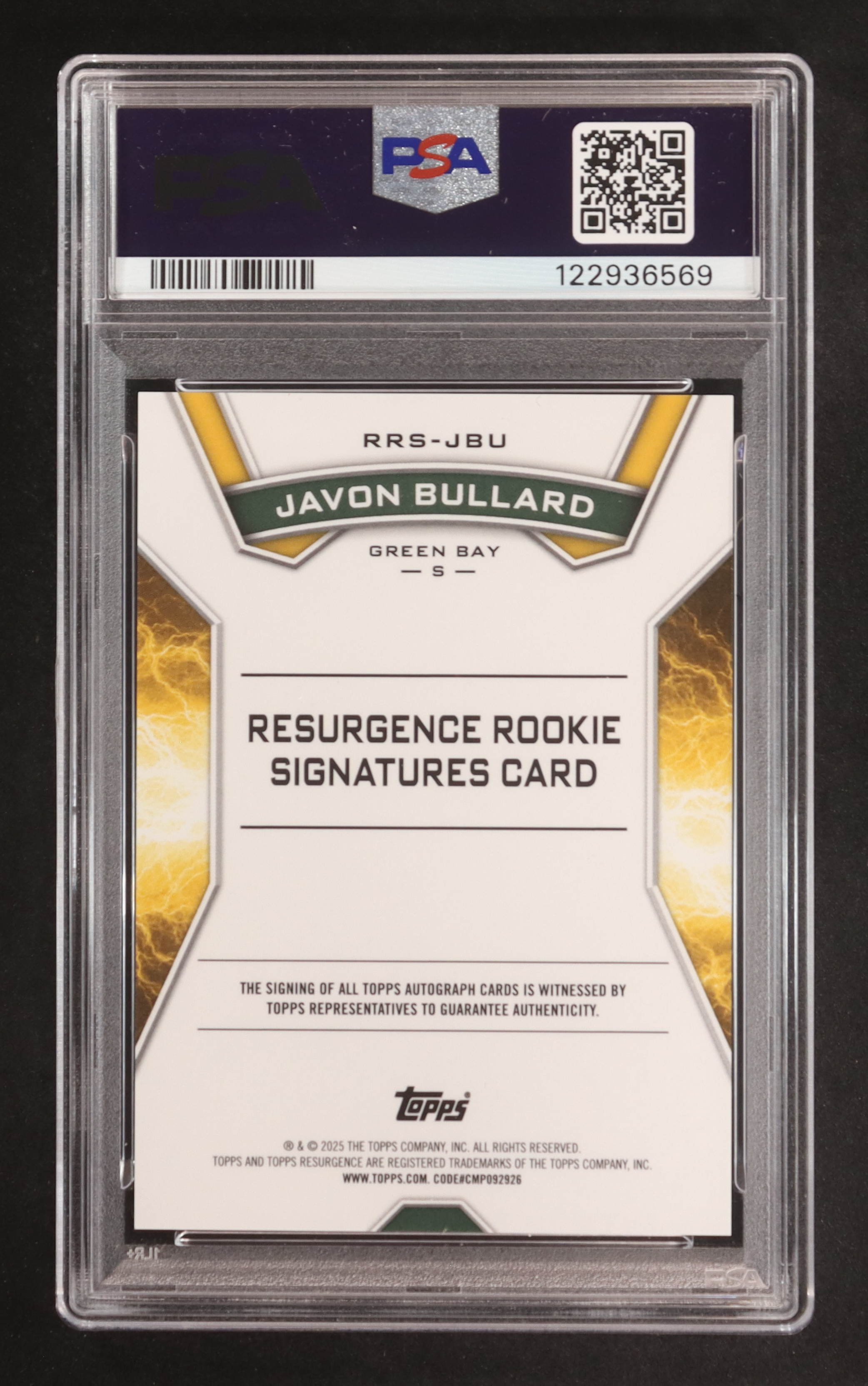 Javon Bullard 2024 Topps Resurgence Resurgence Rookie Signatures #RRSJBU RC (PSA 9 | Autograph Graded PSA 9) at PristineAuction.com Javon Bullard 2024 Topps Resurgence Resurgence Rookie Signatures #RRSJBU RC (PSA 9 | Autograph Graded PSA 9) at PristineAuction.com