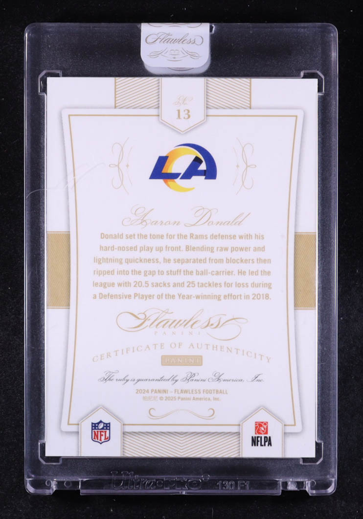 Aaron Donald 2024 Panini Flawless Anniversary #13 #08/10 at PristineAuction.com Aaron Donald 2024 Panini Flawless Anniversary #13 #08/10 at PristineAuction.com