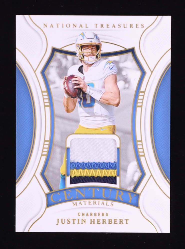 Justin Herbert 2024 Panini National Treasures Century Materials Gold #53 #23/49 at PristineAuction.com Justin Herbert 2024 Panini National Treasures Century Materials Gold #53 #23/49 at PristineAuction.com
