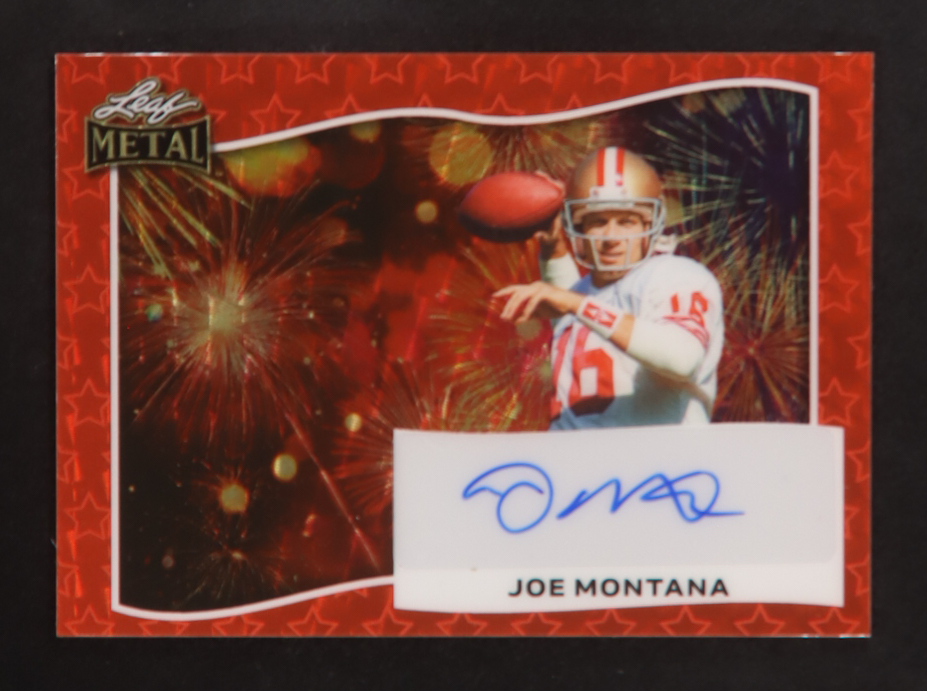 Joe Montana 2025 Leaf Metal Fireworks Red Auto #BA-JM2 #1/1 at PristineAuction.com Joe Montana 2025 Leaf Metal Fireworks Red Auto #BA-JM2 #1/1 at PristineAuction.com