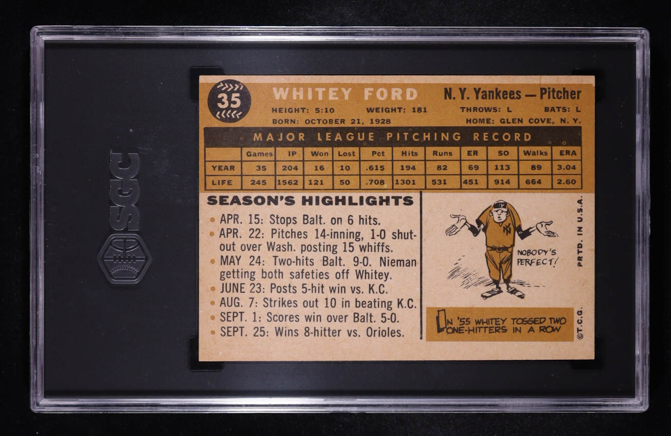 Whitey Ford 1960 Topps #35 (SGC 4.5) at PristineAuction.com Whitey Ford 1960 Topps #35 (SGC 4.5) at PristineAuction.com