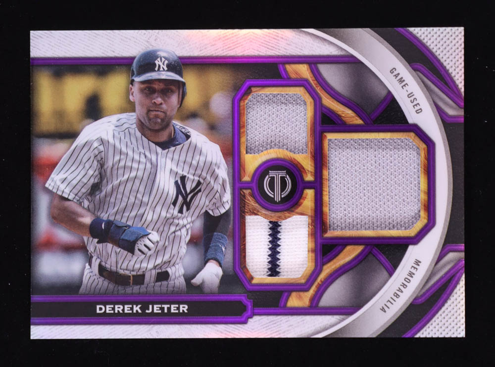 Derek Jeter 2023 Topps Tribute Triple Relics Purple #TRDJ #05/50 at PristineAuction.com Derek Jeter 2023 Topps Tribute Triple Relics Purple #TRDJ #05/50 at PristineAuction.com