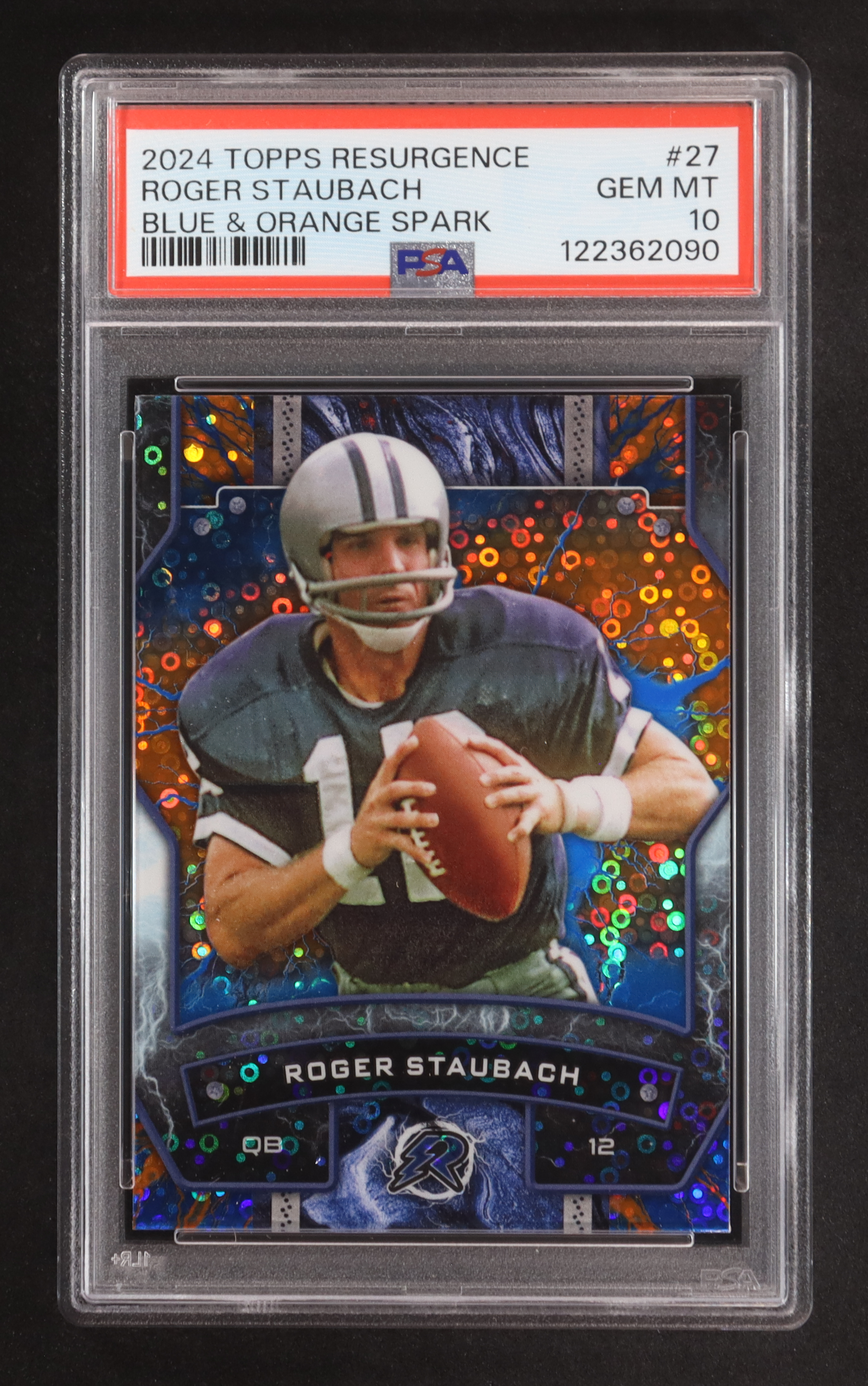 Roger Staubach 2024 Topps Resurgence Blue and Orange Spark #27 (PSA 10) at PristineAuction.com Roger Staubach 2024 Topps Resurgence Blue and Orange Spark #27 (PSA 10) at PristineAuction.com