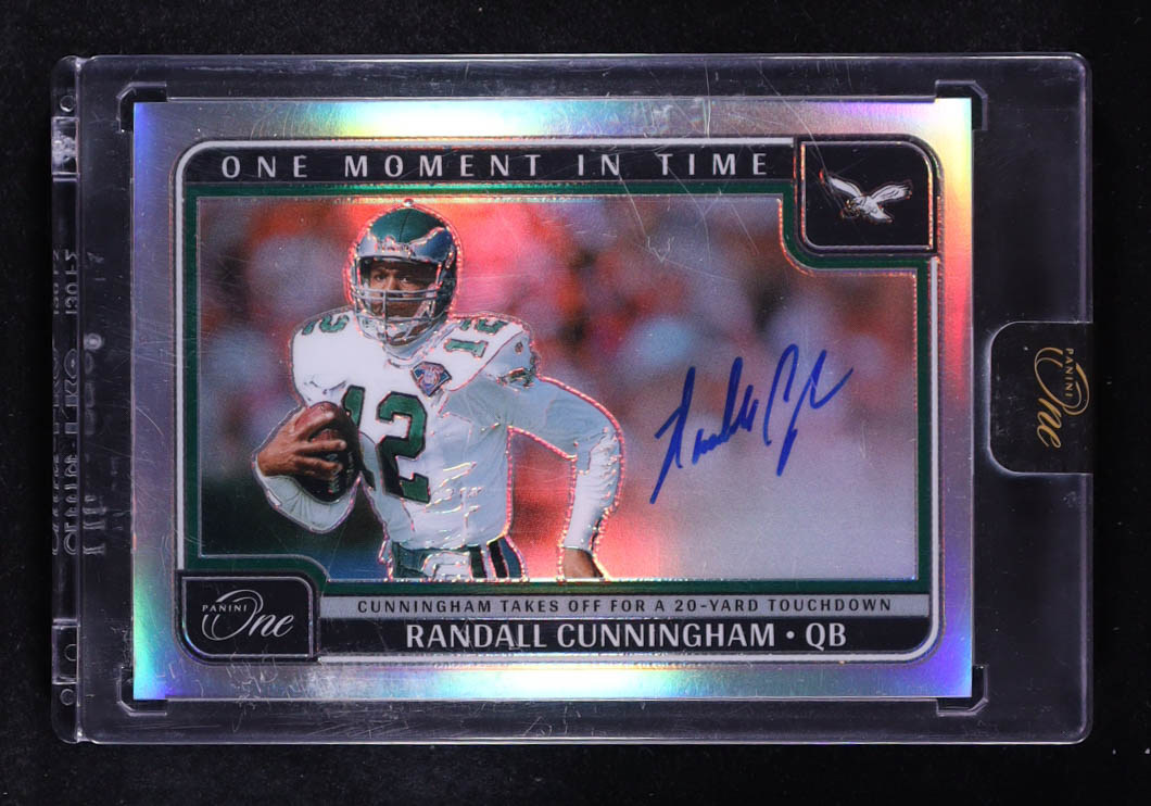 Randall Cunningham 2024 Panini One One Moment in Time Autographs #389 #99/99 at PristineAuction.com Randall Cunningham 2024 Panini One One Moment in Time Autographs #389 #99/99 at PristineAuction.com