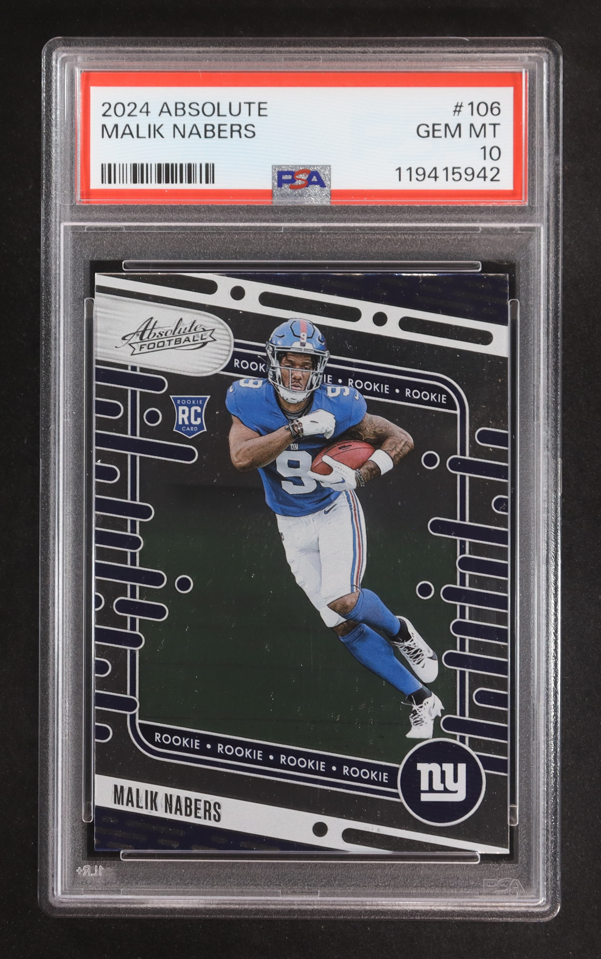 Malik Nabers 2024 Absolute Retail #106 RC (PSA 10) at PristineAuction.com Malik Nabers 2024 Absolute Retail #106 RC (PSA 10) at PristineAuction.com