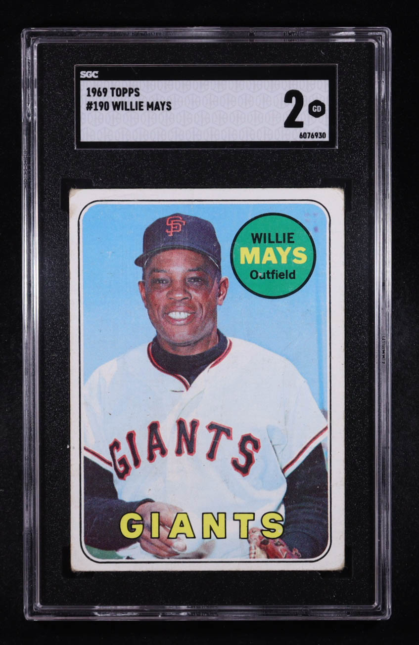 Willie Mays 1969 Topps #190 (SGC 2) at PristineAuction.com Willie Mays 1969 Topps #190 (SGC 2) at PristineAuction.com