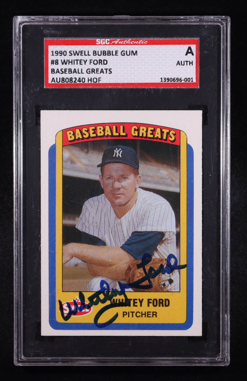 Whitey Ford Signed 1990 Swell Baseball Greats #8 (SGC) at PristineAuction.com Whitey Ford Signed 1990 Swell Baseball Greats #8 (SGC) at PristineAuction.com