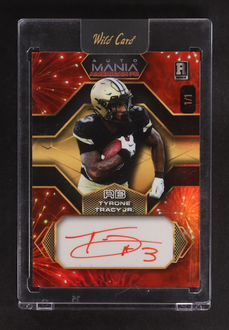 Tyrone Tracy Jr. 2024 Wild Card Automania American FB Auto #AMS-PN RC #1/1 at PristineAuction.com Tyrone Tracy Jr. 2024 Wild Card Automania American FB Auto #AMS-PN RC #1/1 at PristineAuction.com