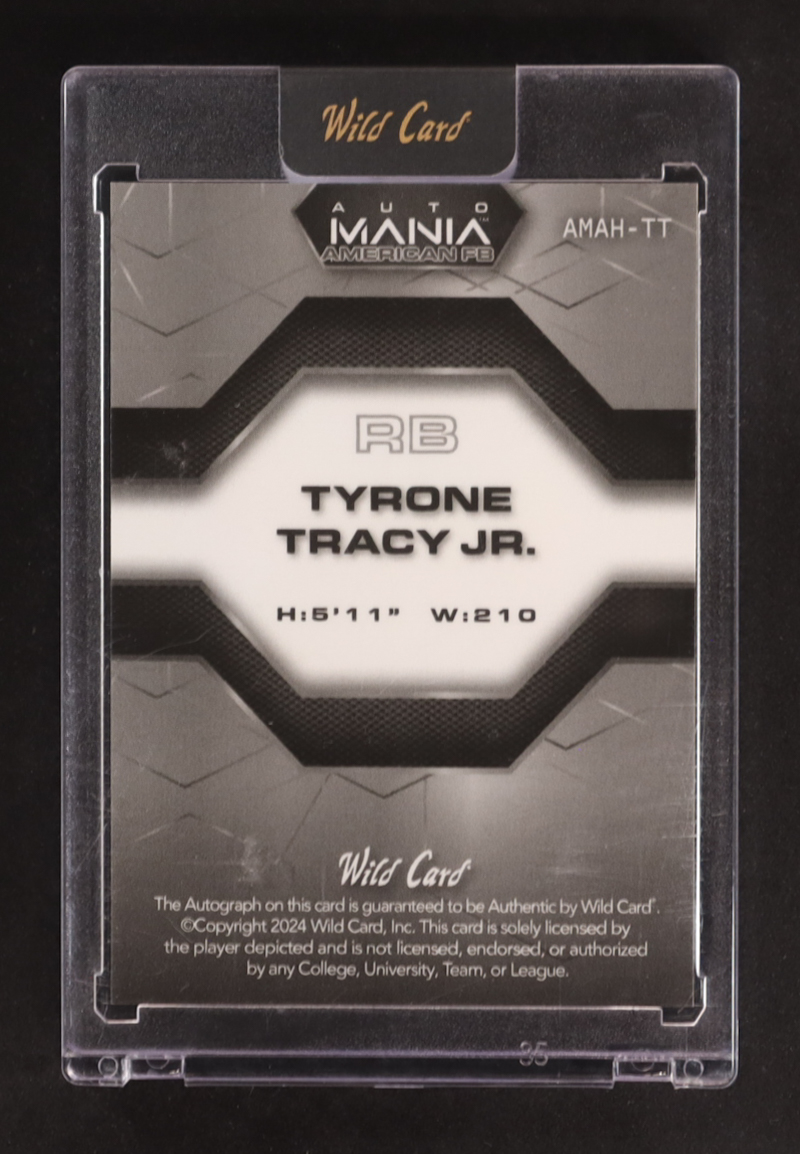 Tyrone Tracy Jr. 2024 Wild Card Automania American FB Auto #AMS-PN RC #1/1 at PristineAuction.com Tyrone Tracy Jr. 2024 Wild Card Automania American FB Auto #AMS-PN RC #1/1 at PristineAuction.com