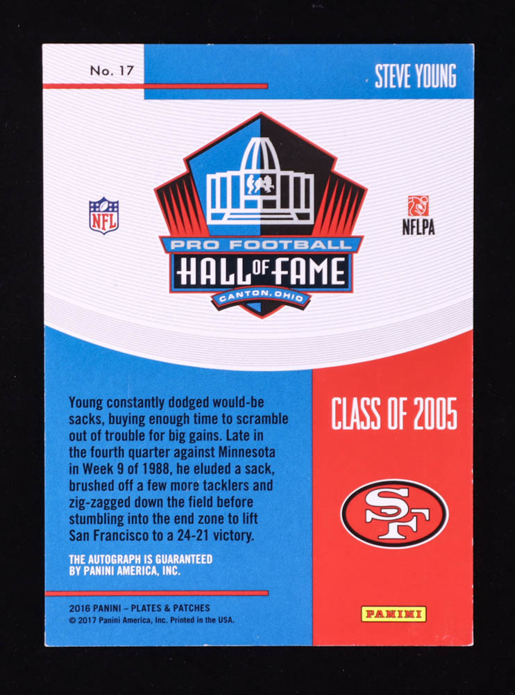 Steve Young 2016 Panini Plates and Patches Canton Calligraphy Gold #17 #1/1 at PristineAuction.com Steve Young 2016 Panini Plates and Patches Canton Calligraphy Gold #17 #1/1 at PristineAuction.com