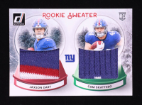 Cam Skattebo / Jaxson Dart 2025 Donruss Rookie Holiday Sweater Dual #3 RC at PristineAuction.com