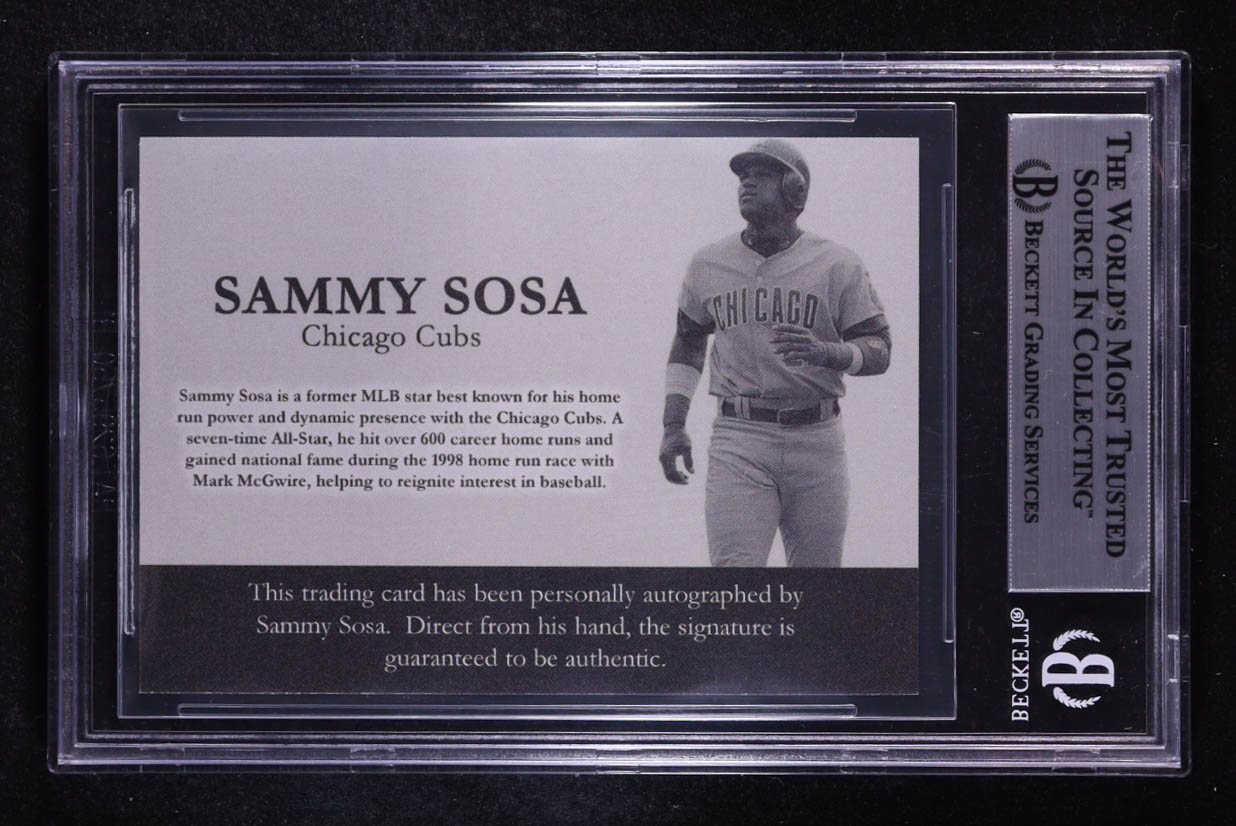 Sammy Sosa Signed Custom Trading Card (BGS) at PristineAuction.com Sammy Sosa Signed Custom Trading Card (BGS) at PristineAuction.com