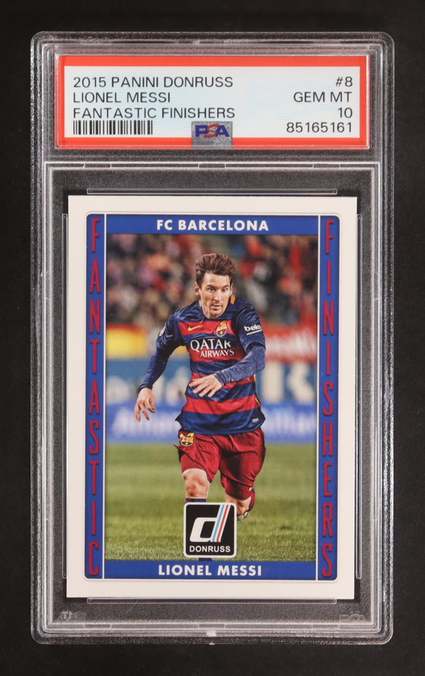 Lionel Messi 2015 Panini Donruss Fantastic Finishers #8 (PSA 10) at PristineAuction.com Lionel Messi 2015 Panini Donruss Fantastic Finishers #8 (PSA 10) at PristineAuction.com