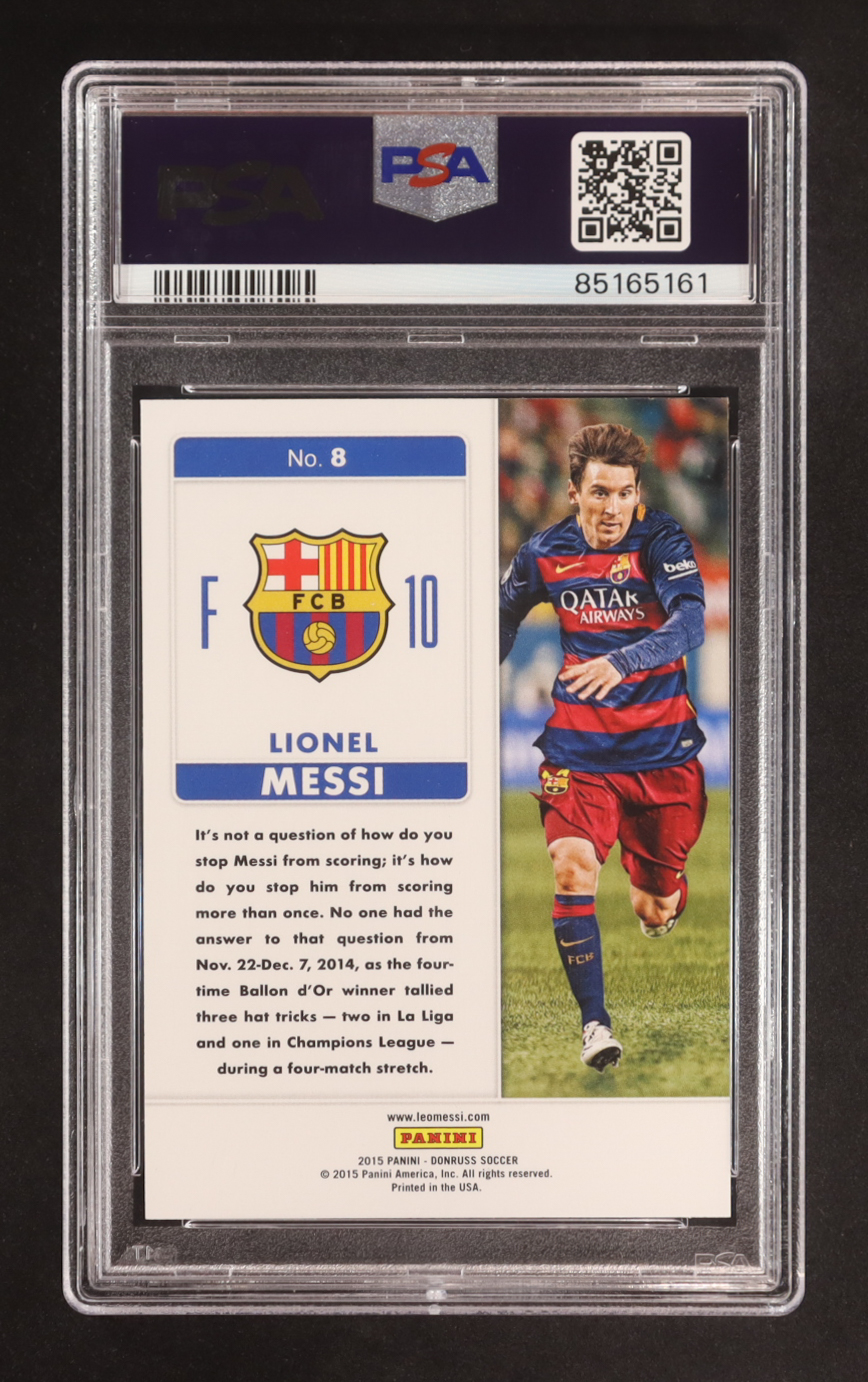Lionel Messi 2015 Panini Donruss Fantastic Finishers #8 (PSA 10) at PristineAuction.com Lionel Messi 2015 Panini Donruss Fantastic Finishers #8 (PSA 10) at PristineAuction.com