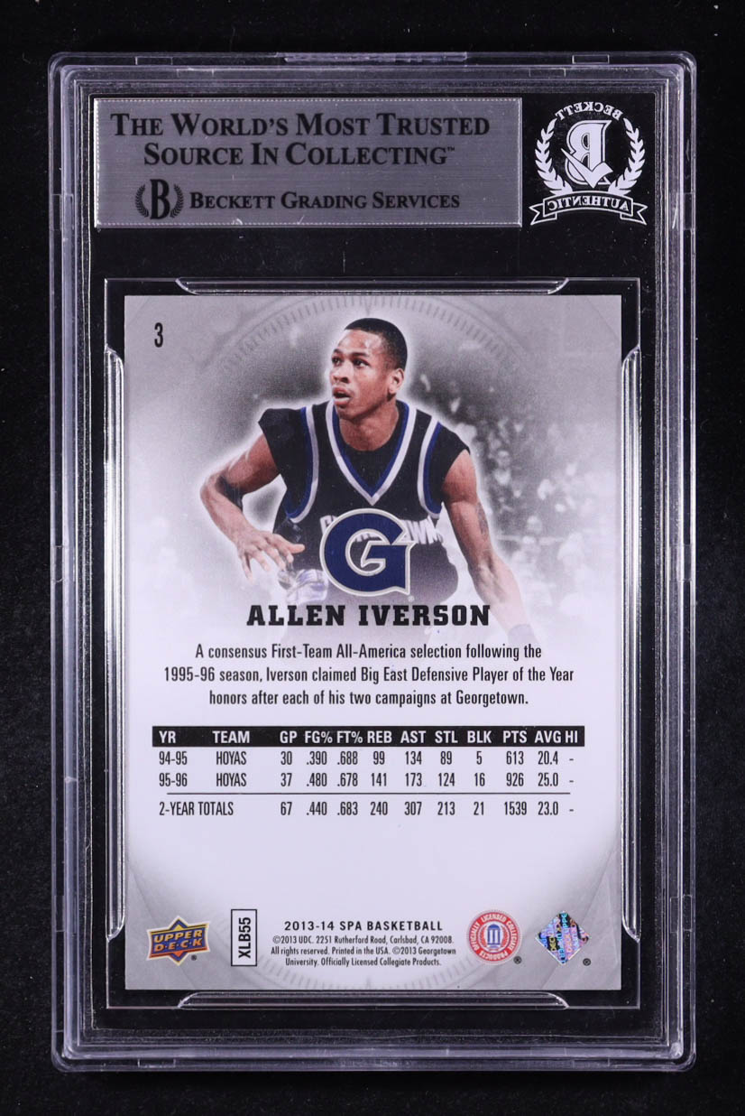 Allen Iverson Signed 2013-14 SP Authentic #3 (BGS) at PristineAuction.com Allen Iverson Signed 2013-14 SP Authentic #3 (BGS) at PristineAuction.com