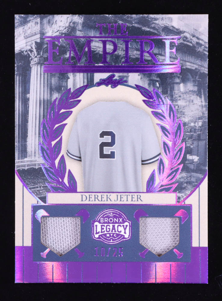 Derek Jeter 2025 Leaf A Bronx Legacy The Empire Memorabilia Spectrum Purple Holofoil #TE13 #10/25 at PristineAuction.com Derek Jeter 2025 Leaf A Bronx Legacy The Empire Memorabilia Spectrum Purple Holofoil #TE13 #10/25 at PristineAuction.com