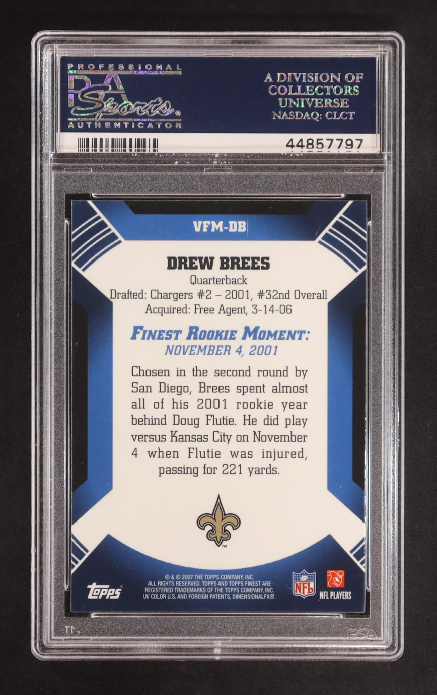 Drew Brees 2007 Finest Rookie Finest Moments #VFM-BD (PSA 10) at PristineAuction.com Drew Brees 2007 Finest Rookie Finest Moments #VFM-BD (PSA 10) at PristineAuction.com