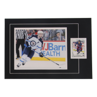 Josh Morrissey Signed Jets Sports Card Custom Lithograph Display with Photo (JSA) at PristineAuction.com