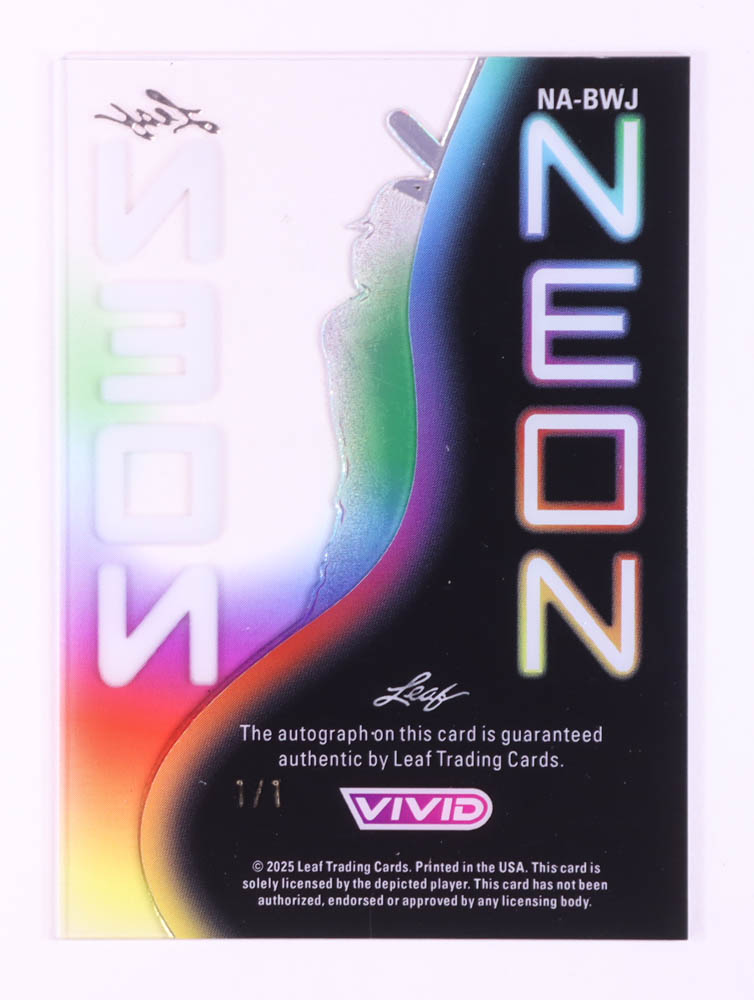 Bobby Witt Jr. 2025 Leaf Vivid Neon Autographs Prismatic White #NABWJ #1/1 at PristineAuction.com Bobby Witt Jr. 2025 Leaf Vivid Neon Autographs Prismatic White #NABWJ #1/1 at PristineAuction.com