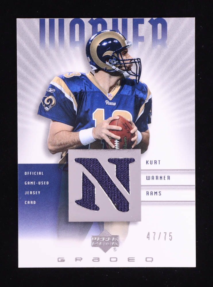 Kurt Warner 2002 UD Graded Jerseys #G4KW #47/75 at PristineAuction.com Kurt Warner 2002 UD Graded Jerseys #G4KW #47/75 at PristineAuction.com