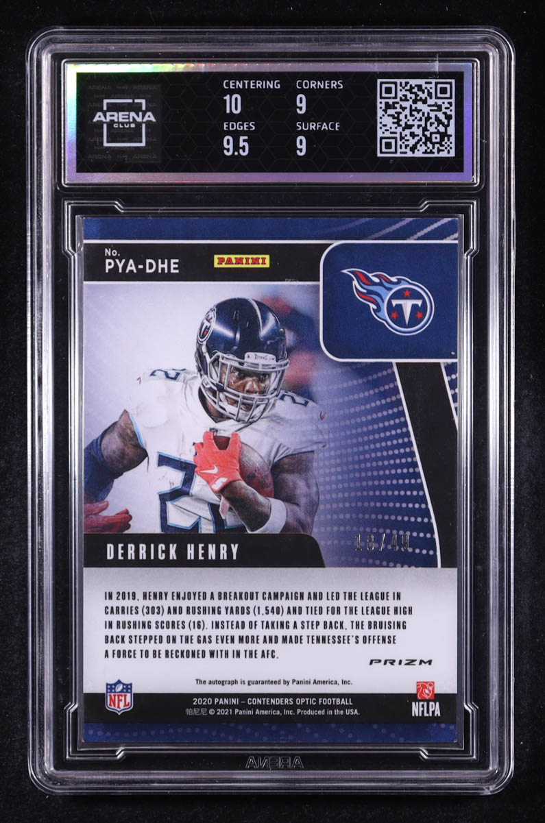 Derrick Henry 2020 Panini Contenders Optic Player of the Year Contenders Autographs #10 #18/49 (Arena 9.5 | Auto 10) at PristineAuction.com Derrick Henry 2020 Panini Contenders Optic Player of the Year Contenders Autographs #10 #18/49 (Arena 9.5 | Auto 10) at PristineAuction.com