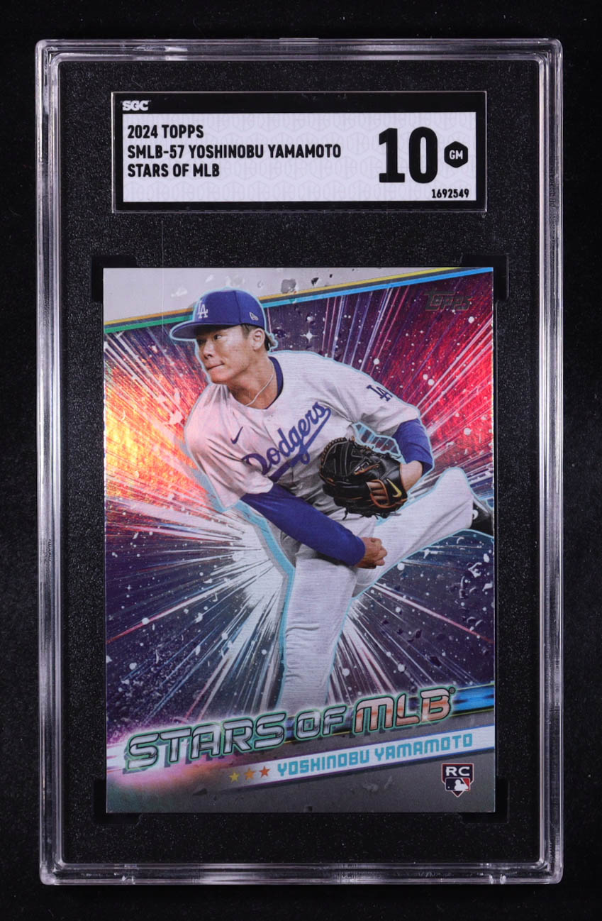 Yoshinobu Yamamoto 2024 Topps Stars of MLB #SMLB57 RC (SGC 10) at PristineAuction.com Yoshinobu Yamamoto 2024 Topps Stars of MLB #SMLB57 RC (SGC 10) at PristineAuction.com