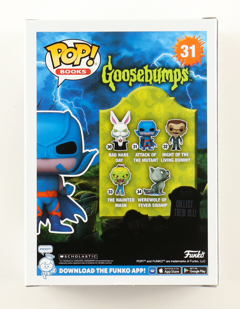 R.L. Stine Signed "Goosebumps" #31 Attack of the Mutant Funko Pop! Vinyl Figure (JSA) at PristineAuction.com R.L. Stine Signed "Goosebumps" #31 Attack of the Mutant Funko Pop! Vinyl Figure (JSA) at PristineAuction.com