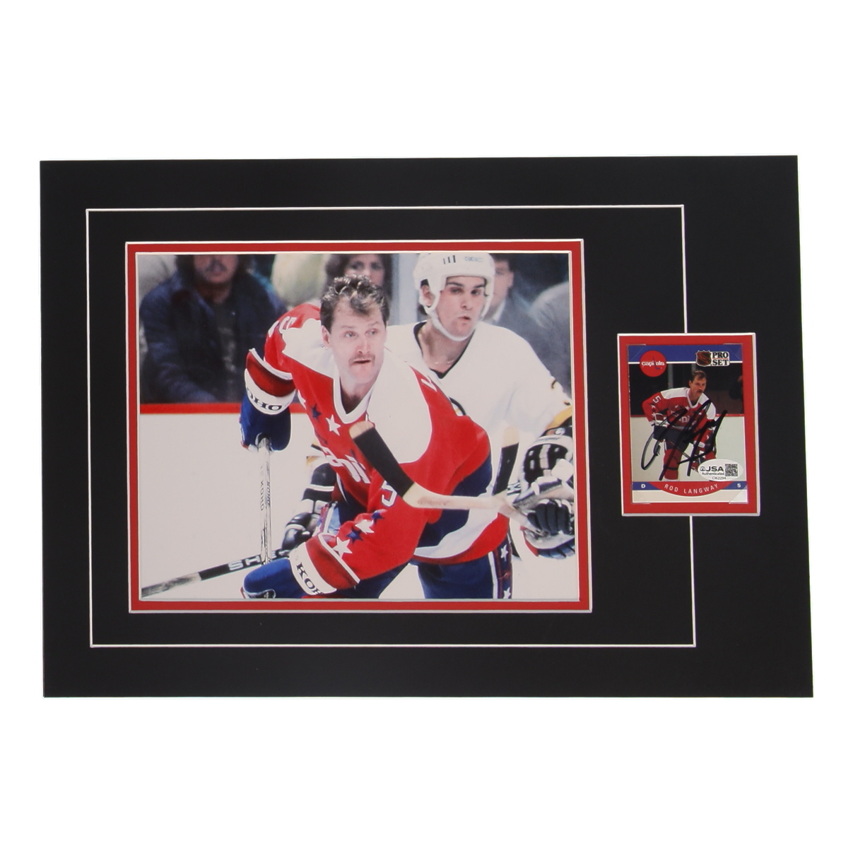 Rod Langway Signed Capitals Sports Card Custom Lithograph Display with Photo (JSA) at PristineAuction.com Rod Langway Signed Capitals Sports Card Custom Lithograph Display with Photo (JSA) at PristineAuction.com