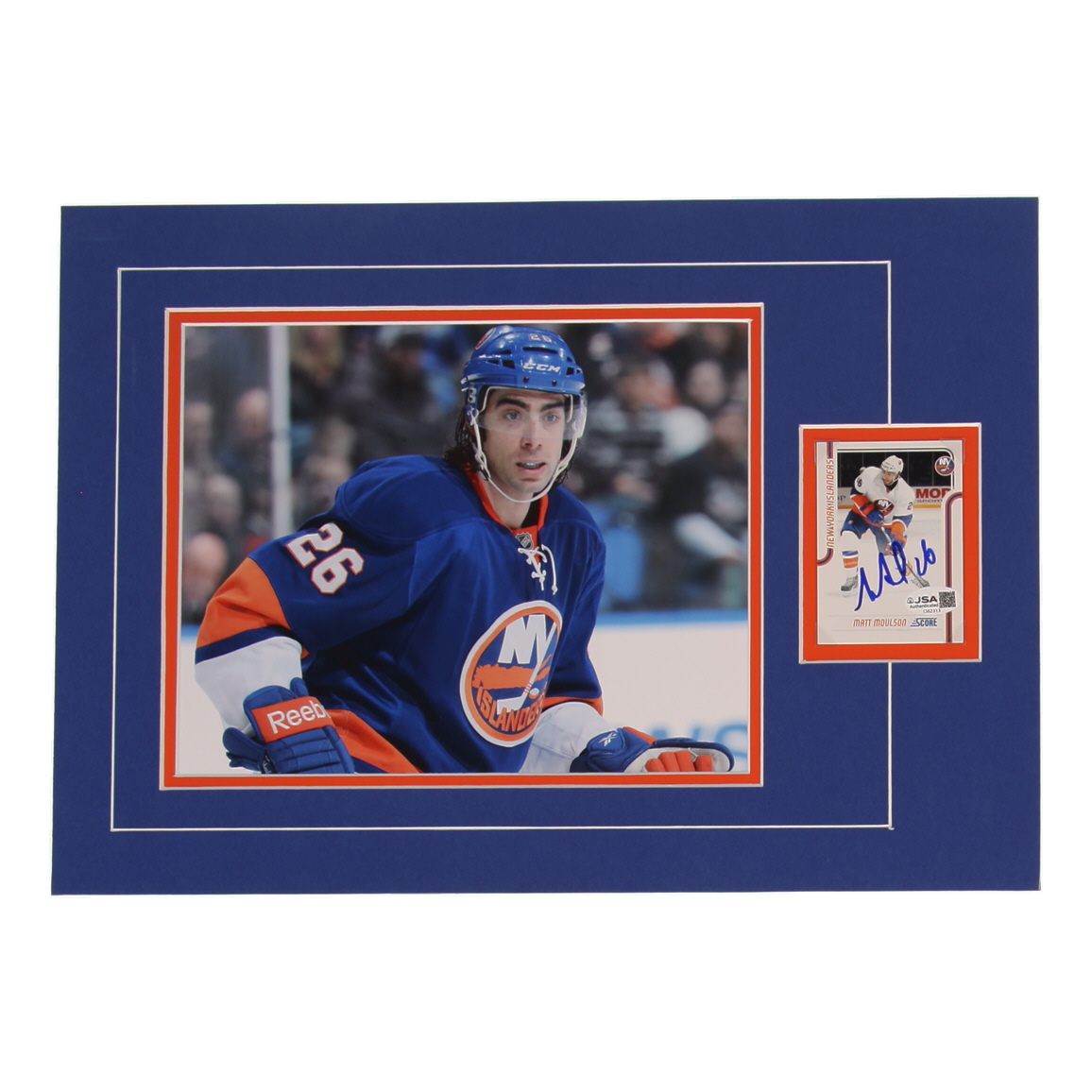 Matt Moulson Signed Islanders Sports Card Custom Lithograph Display with Photo (JSA) at PristineAuction.com Matt Moulson Signed Islanders Sports Card Custom Lithograph Display with Photo (JSA) at PristineAuction.com