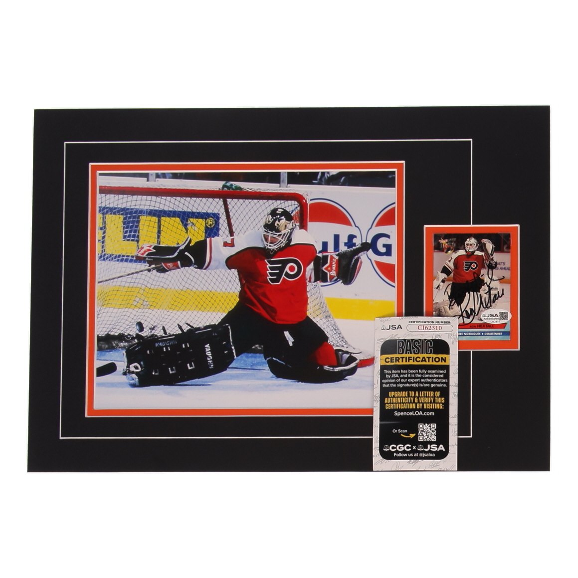 Ron Hextall Signed Flyers Sports Card Custom Lithograph Display with Photo (JSA) at PristineAuction.com Ron Hextall Signed Flyers Sports Card Custom Lithograph Display with Photo (JSA) at PristineAuction.com