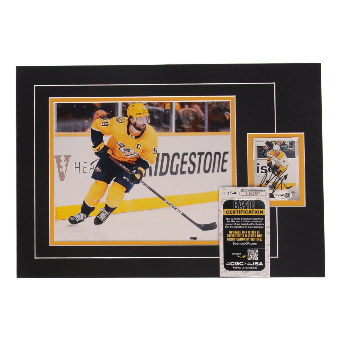 Roman Josi Signed Predators Sports Card Custom Lithograph Display with Photo (JSA) at PristineAuction.com Roman Josi Signed Predators Sports Card Custom Lithograph Display with Photo (JSA) at PristineAuction.com