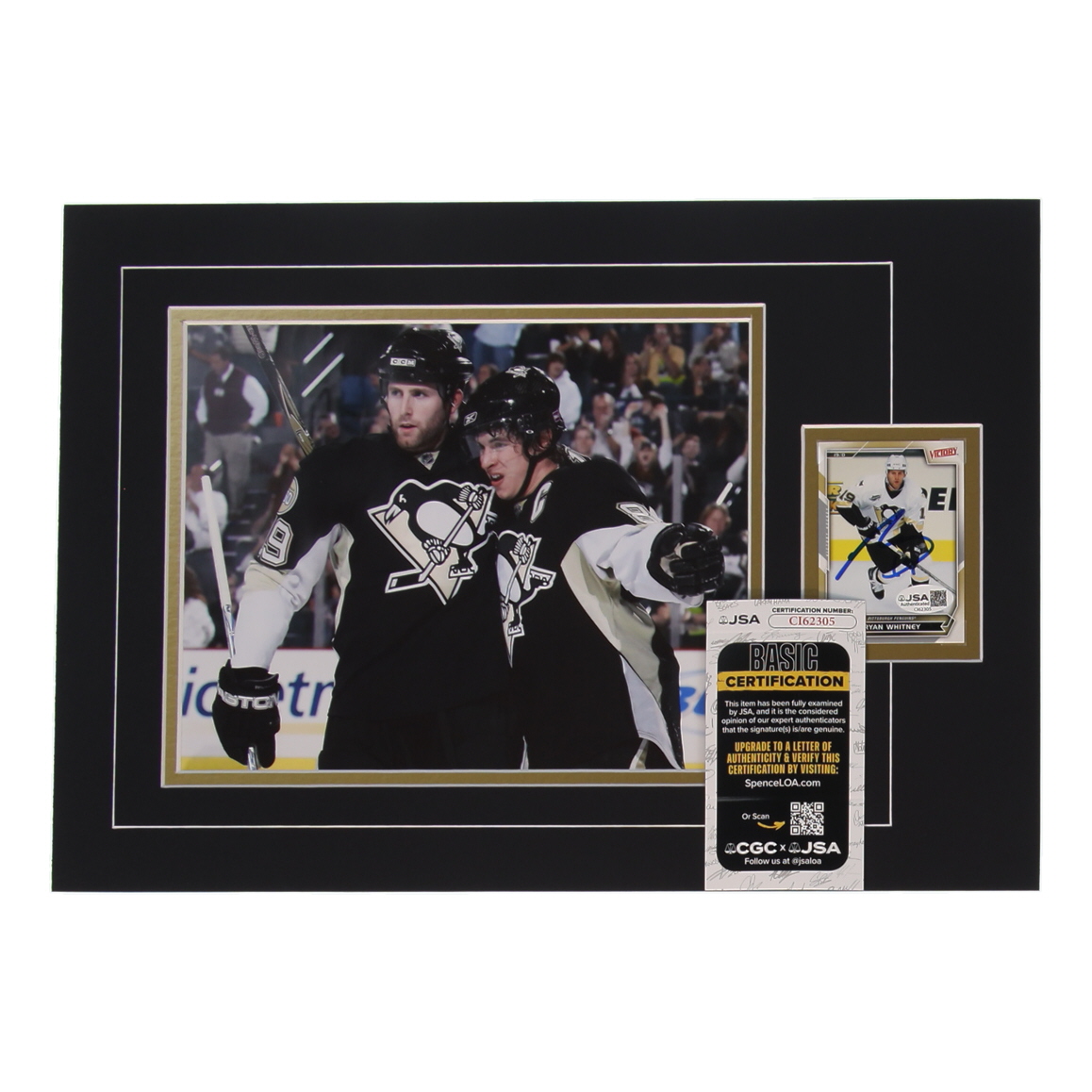 Ryan Whitney Signed Penguins Sports Card Custom Lithograph Display with Photo (JSA) at PristineAuction.com Ryan Whitney Signed Penguins Sports Card Custom Lithograph Display with Photo (JSA) at PristineAuction.com