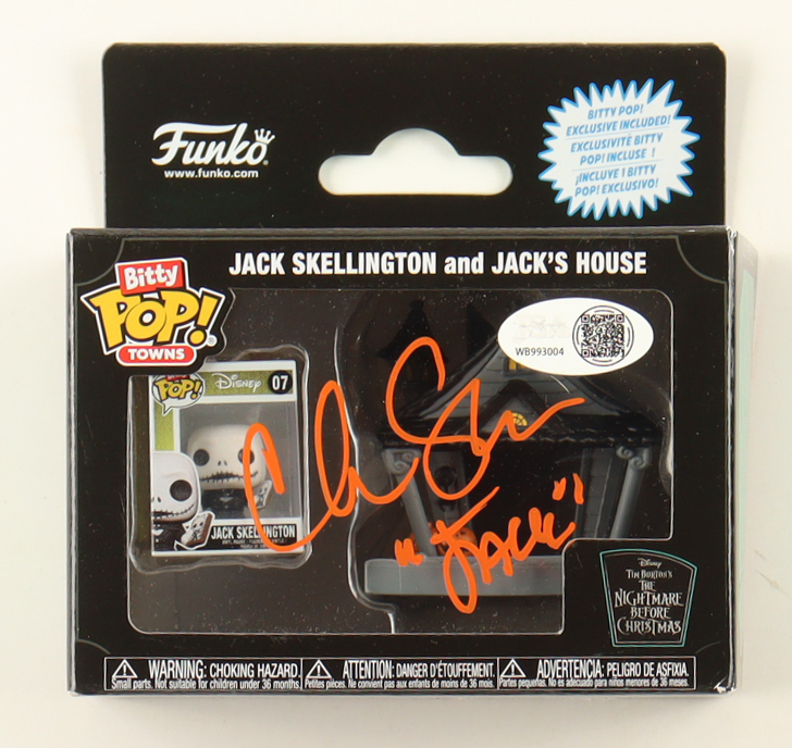 Chris Sarandon Signed "The Nightmare Before Christmas" Jack Skellington and Jack's House Funko Pop! Bitty Towns Vinyl Figure Inscribed "Jack" (JSA) at PristineAuction.com Chris Sarandon Signed "The Nightmare Before Christmas" Jack Skellington and Jack's House Funko Pop! Bitty Towns Vinyl Figure Inscribed "Jack" (JSA) at PristineAuction.com