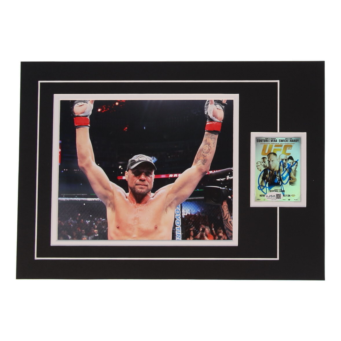 Randy Couture Signed UFC Sports Card Custom Lithograph Display with Photo (JSA) at PristineAuction.com Randy Couture Signed UFC Sports Card Custom Lithograph Display with Photo (JSA) at PristineAuction.com