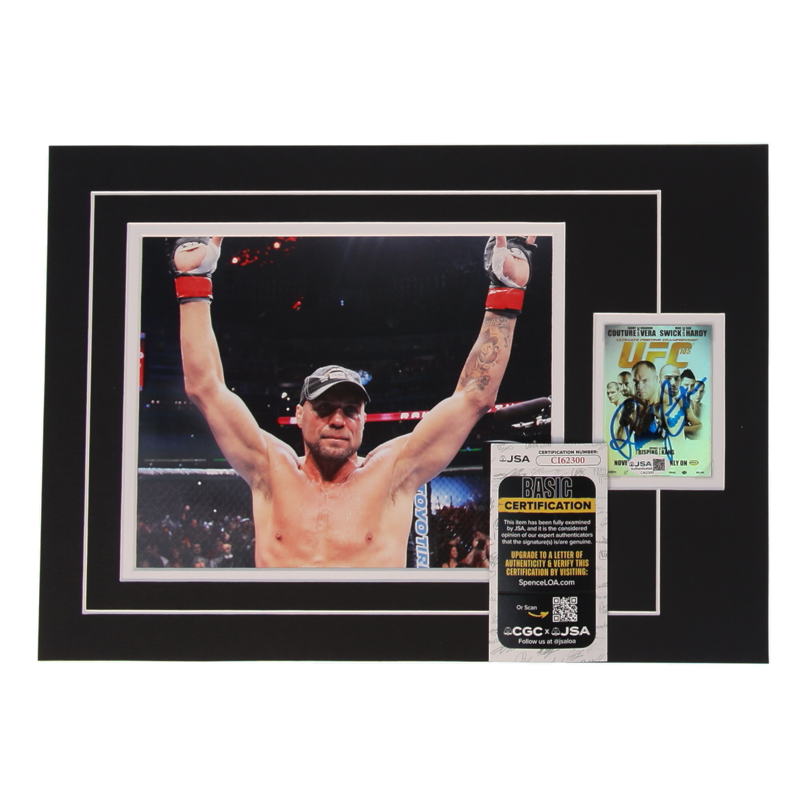 Randy Couture Signed UFC Sports Card Custom Lithograph Display with Photo (JSA) at PristineAuction.com Randy Couture Signed UFC Sports Card Custom Lithograph Display with Photo (JSA) at PristineAuction.com