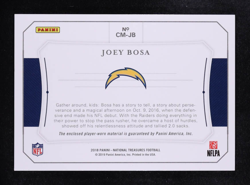 Joey Bosa 2018 Panini National Treasures Colossal Materials #31 54/99 at PristineAuction.com Joey Bosa 2018 Panini National Treasures Colossal Materials #31 54/99 at PristineAuction.com