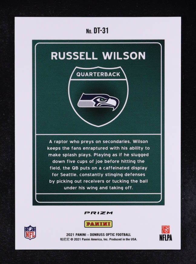 Russell Wilson 2021 Donruss Optic Downtown! #31 at PristineAuction.com Russell Wilson 2021 Donruss Optic Downtown! #31 at PristineAuction.com