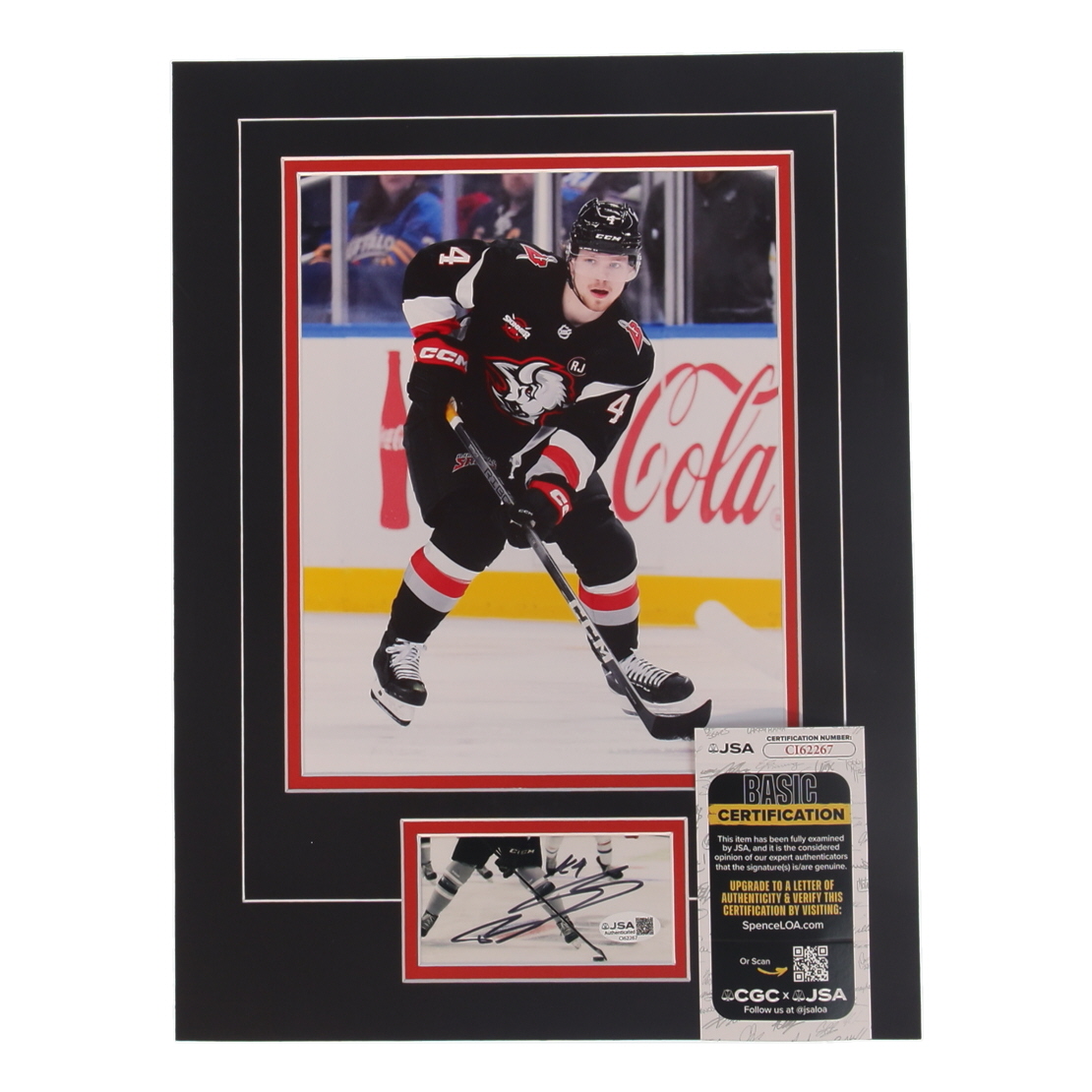 Bowen Byram Signed Sabres Custom Cut Lithograph Display with Photo (JSA) at PristineAuction.com Bowen Byram Signed Sabres Custom Cut Lithograph Display with Photo (JSA) at PristineAuction.com