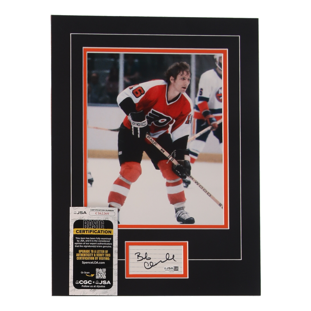 Bobby Clarke Signed Flyers Custom Cut Lithograph Display with Photo (JSA) at PristineAuction.com Bobby Clarke Signed Flyers Custom Cut Lithograph Display with Photo (JSA) at PristineAuction.com