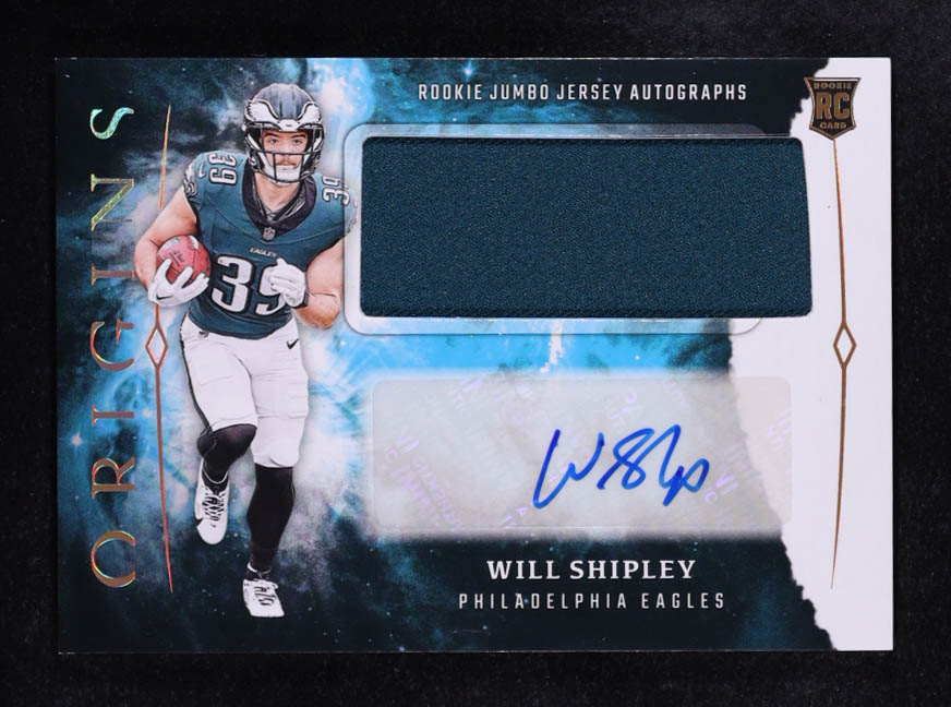 Will Shipley 2024 Panini Origins Rookie Jumbo Jersey Autographs #34 RC at PristineAuction.com Will Shipley 2024 Panini Origins Rookie Jumbo Jersey Autographs #34 RC at PristineAuction.com
