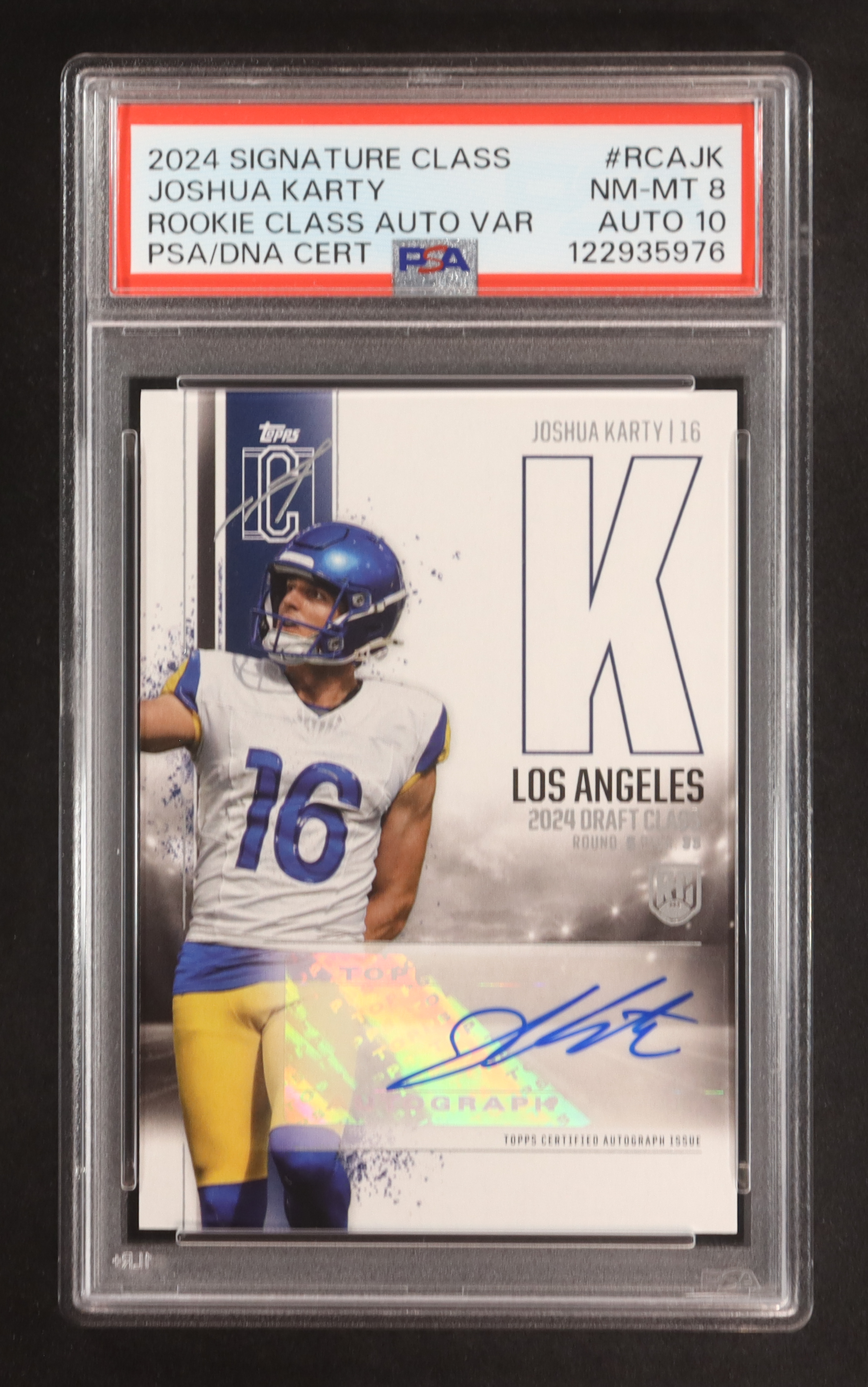 Joshua Karty 2024 Topps Signature Class Rookie Autographs #RCA-JK CLASS I RC (PSA 8 | Autograph Graded PSA 10) at PristineAuction.com Joshua Karty 2024 Topps Signature Class Rookie Autographs #RCA-JK CLASS I RC (PSA 8 | Autograph Graded PSA 10) at PristineAuction.com