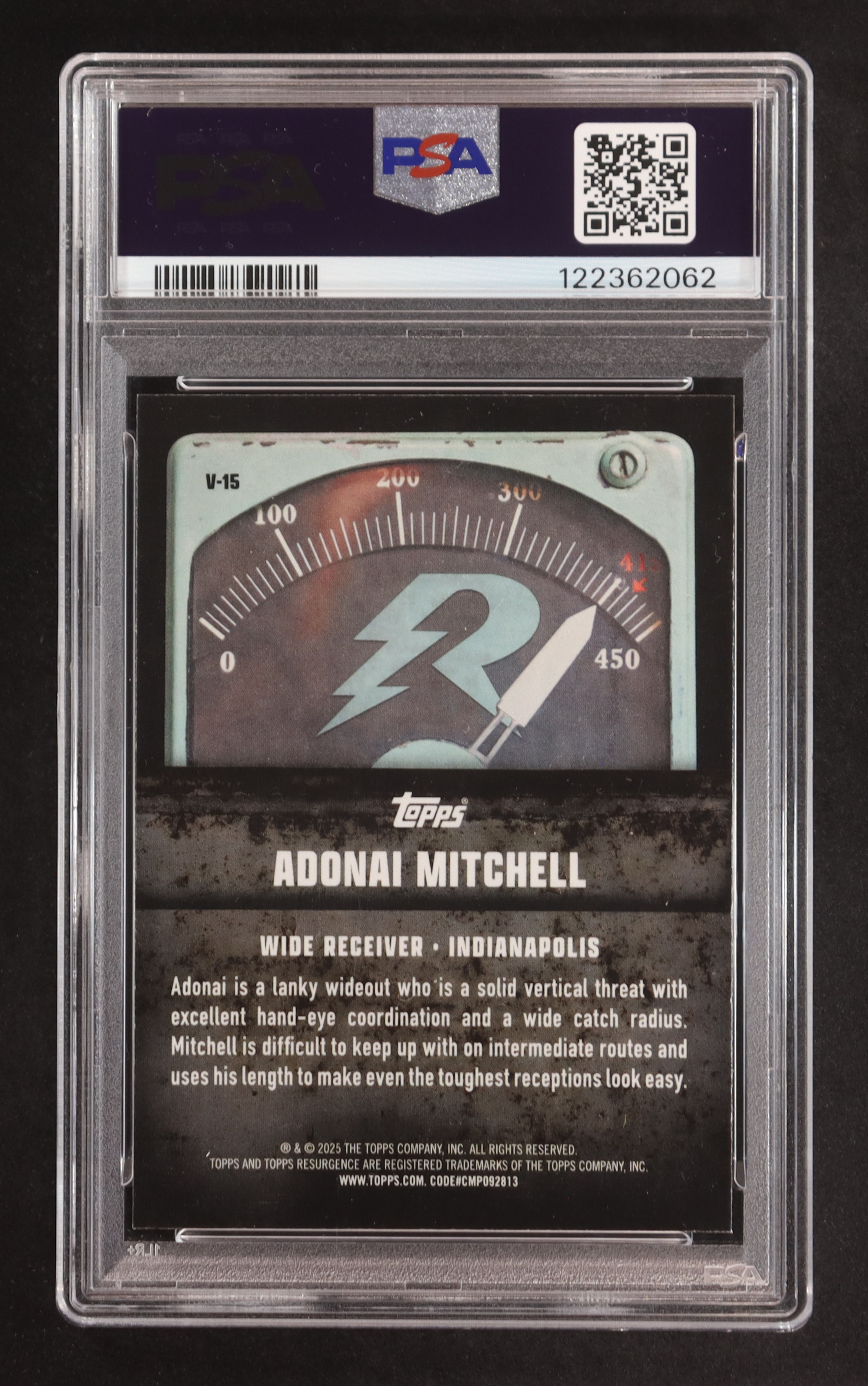 Adonai Mitchell 2024 Topps Resurgence Voltaic #V15 RC (PSA 9) at PristineAuction.com Adonai Mitchell 2024 Topps Resurgence Voltaic #V15 RC (PSA 9) at PristineAuction.com