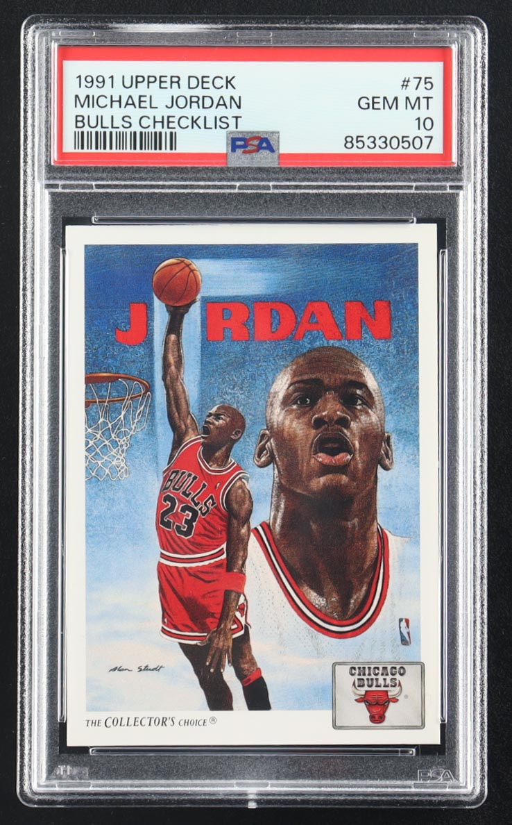 Michael Jordan 1991 Upper Deck Checklist #75 (PSA 10) at PristineAuction.com Michael Jordan 1991 Upper Deck Checklist #75 (PSA 10) at PristineAuction.com