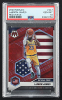 LeBron James 2020 Panini Mosaic Red Wave #247 (PSA 10) at PristineAuction.com
