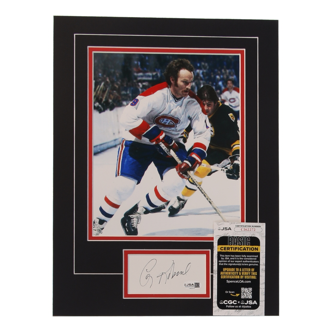 Larry Robinson Signed Canadiens Custom Cut Lithograph Display with Photo (JSA) at PristineAuction.com Larry Robinson Signed Canadiens Custom Cut Lithograph Display with Photo (JSA) at PristineAuction.com