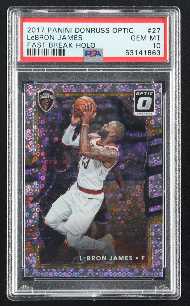 LeBron James 2017 Donruss Optic Fast Break Holo #27 (PSA 10) at PristineAuction.com LeBron James 2017 Donruss Optic Fast Break Holo #27 (PSA 10) at PristineAuction.com
