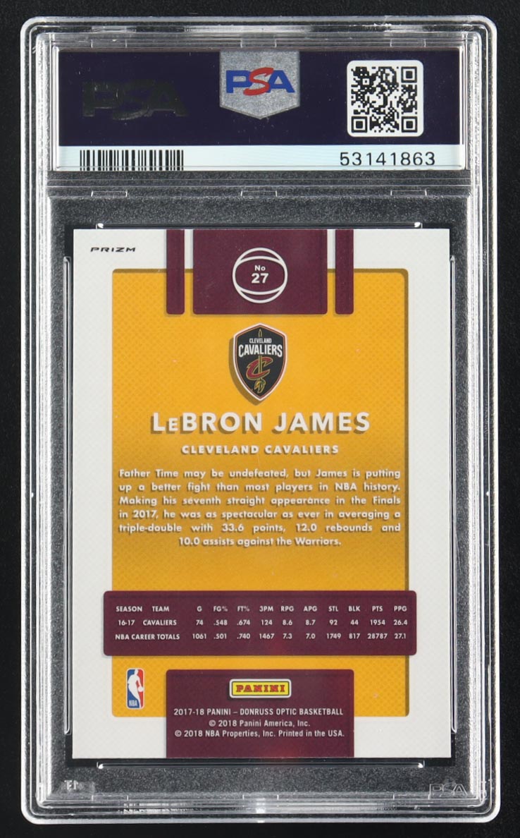 LeBron James 2017 Donruss Optic Fast Break Holo #27 (PSA 10) at PristineAuction.com LeBron James 2017 Donruss Optic Fast Break Holo #27 (PSA 10) at PristineAuction.com