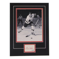 Gordie Howe Signed Red Wings Custom Cut Lithograph Display with Photo (JSA) at PristineAuction.com