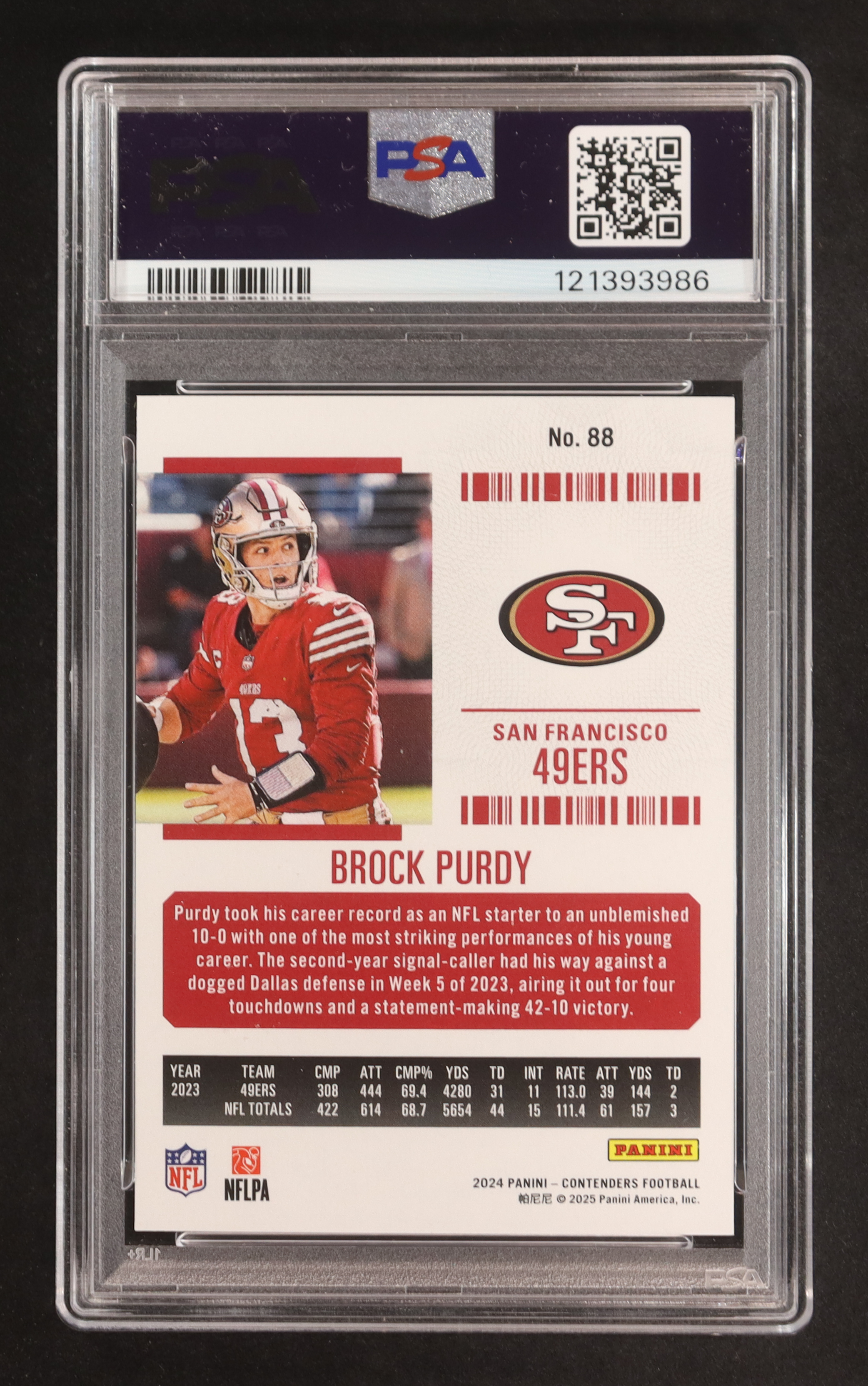 Brock Purdy 2024 Panini Contenders Retail #88 (PSA 9) at PristineAuction.com Brock Purdy 2024 Panini Contenders Retail #88 (PSA 9) at PristineAuction.com
